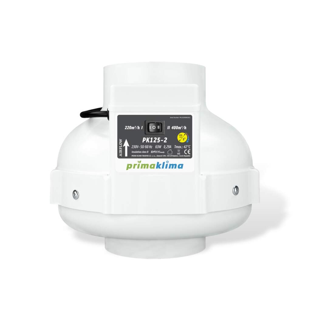 Prima Klima Radialventilator 2-Stufig | Ø 125mm | 240 - 400 m³/h | 63W | inkl. Kabel