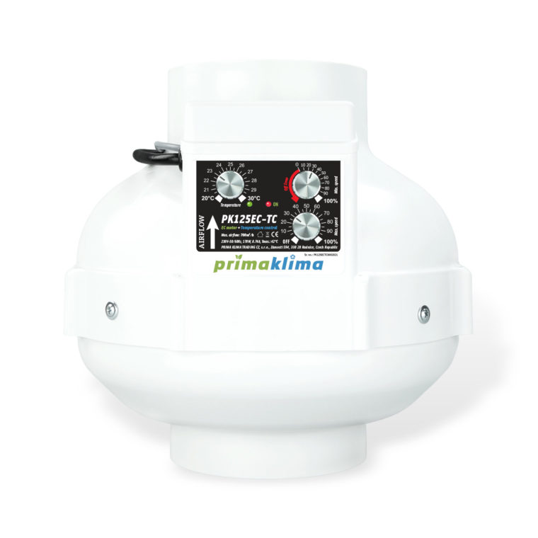 Prima Klima EC Radialventilator Thermocontrol | Ø 125mm | max. 680 m³/h | 170W | inkl. Kabel